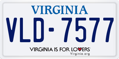 VA license plate VLD7577