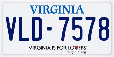 VA license plate VLD7578