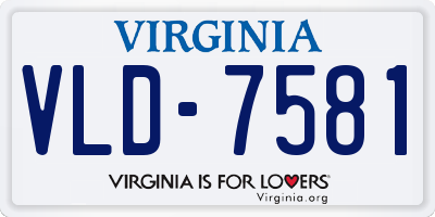 VA license plate VLD7581
