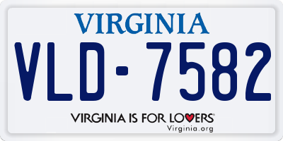 VA license plate VLD7582