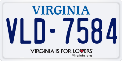 VA license plate VLD7584