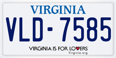 VA license plate VLD7585