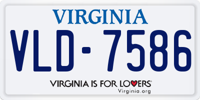 VA license plate VLD7586