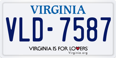 VA license plate VLD7587