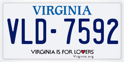 VA license plate VLD7592