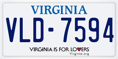 VA license plate VLD7594