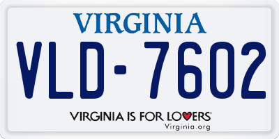 VA license plate VLD7602