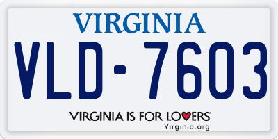 VA license plate VLD7603