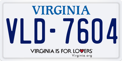 VA license plate VLD7604
