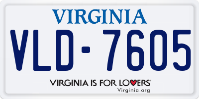 VA license plate VLD7605