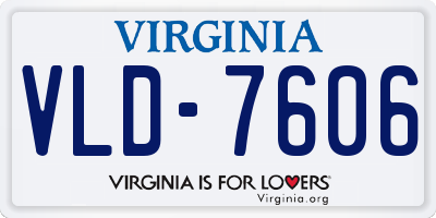VA license plate VLD7606
