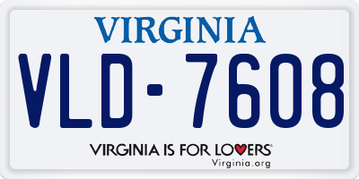 VA license plate VLD7608