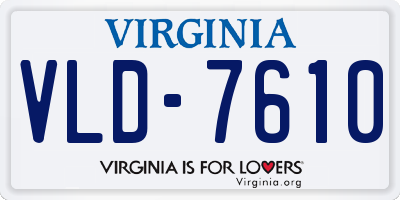 VA license plate VLD7610