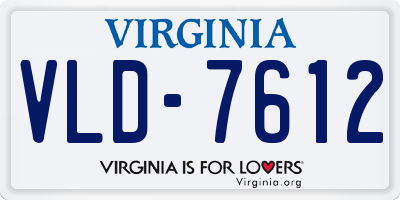 VA license plate VLD7612
