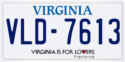 VA license plate VLD7613