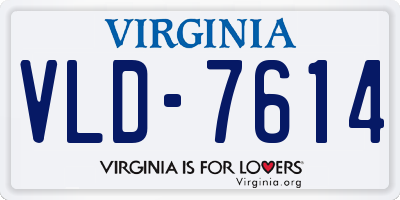 VA license plate VLD7614
