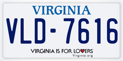 VA license plate VLD7616
