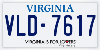 VA license plate VLD7617