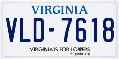 VA license plate VLD7618