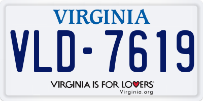 VA license plate VLD7619