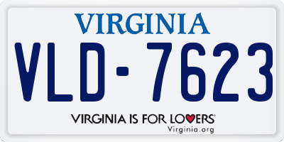 VA license plate VLD7623