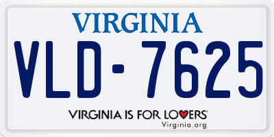 VA license plate VLD7625