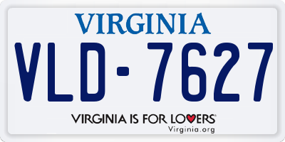 VA license plate VLD7627