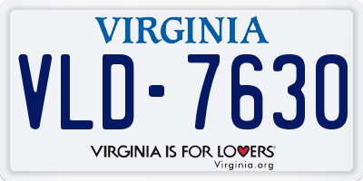 VA license plate VLD7630