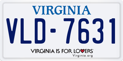 VA license plate VLD7631