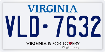 VA license plate VLD7632
