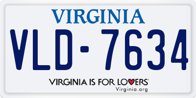 VA license plate VLD7634
