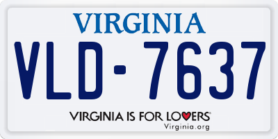 VA license plate VLD7637