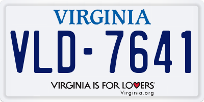 VA license plate VLD7641