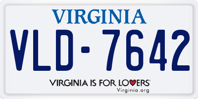 VA license plate VLD7642