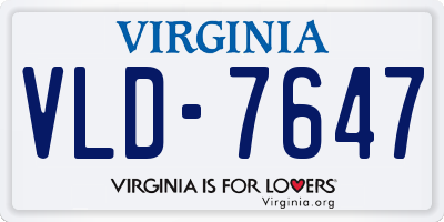 VA license plate VLD7647