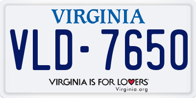 VA license plate VLD7650