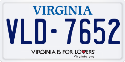 VA license plate VLD7652