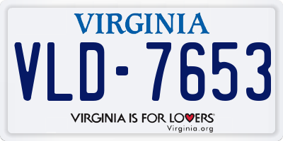 VA license plate VLD7653