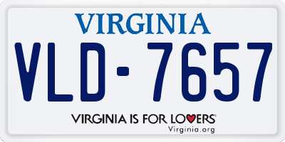 VA license plate VLD7657