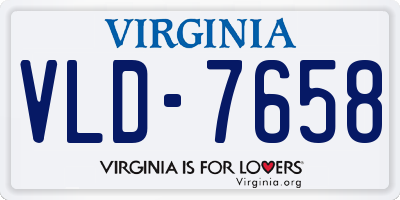 VA license plate VLD7658