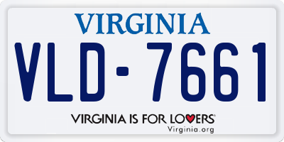 VA license plate VLD7661