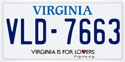 VA license plate VLD7663