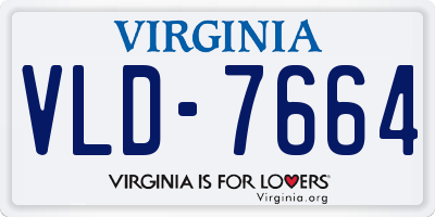 VA license plate VLD7664