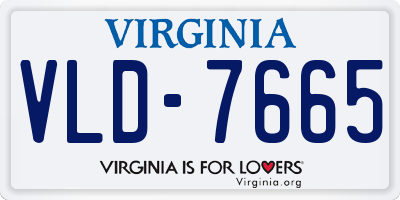 VA license plate VLD7665