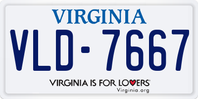 VA license plate VLD7667