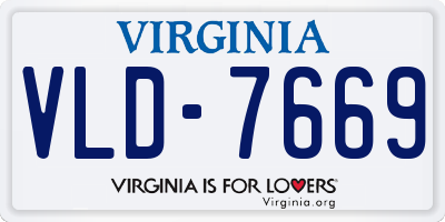 VA license plate VLD7669