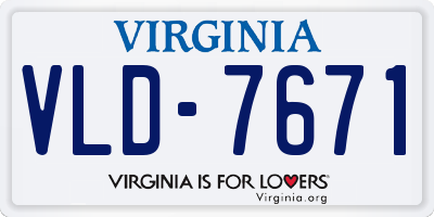VA license plate VLD7671