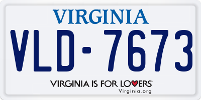 VA license plate VLD7673