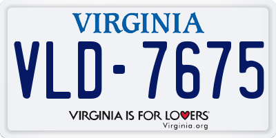 VA license plate VLD7675