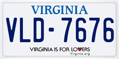 VA license plate VLD7676